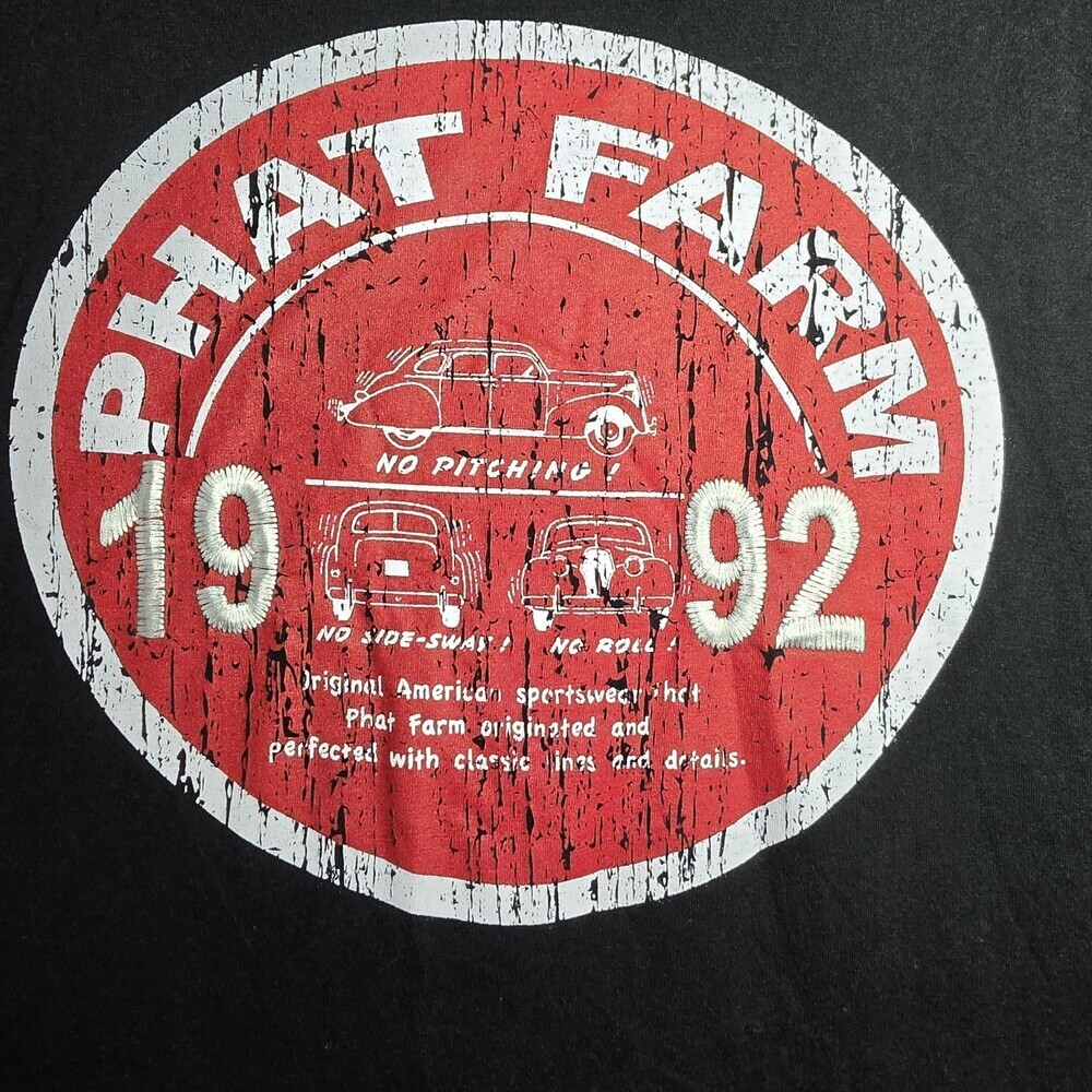 Vintage Y2K Phat Farm Shirt Size Mens 3XL  Black With Embroidered 1992 - Picture 2 of 8